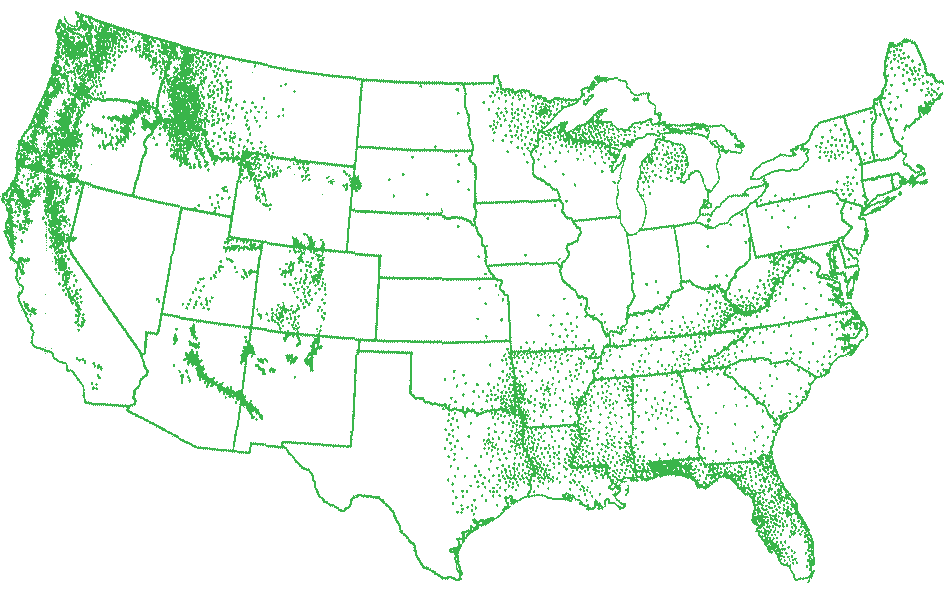 Remaining old growth forests in the United States in 1926