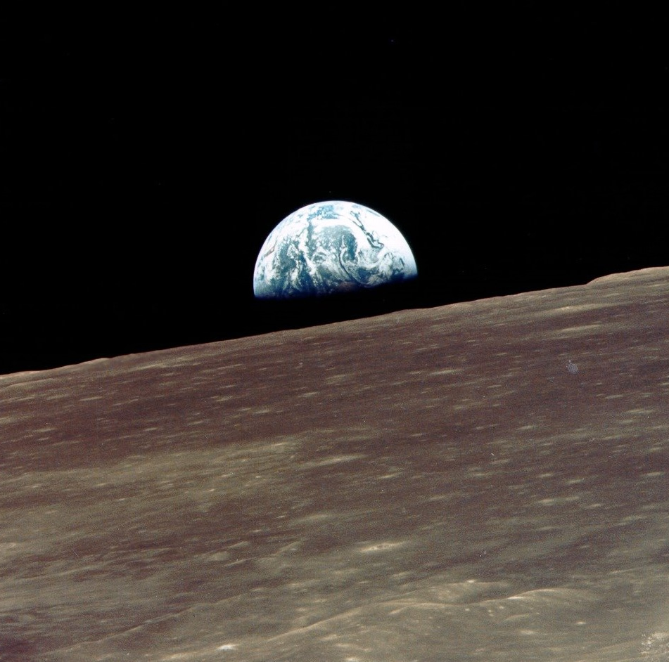 Earthrise photo from the Moon