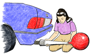 Collecting a car exhaust sample