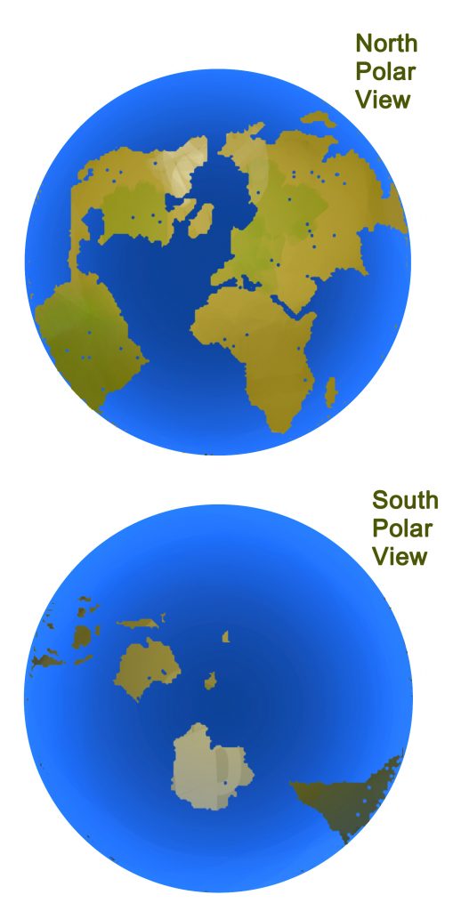Views of Earth: northern and southern Hemispheres
