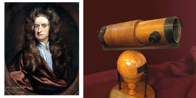 Newton and his telescope
