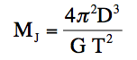 equation for the mass of Jupiter