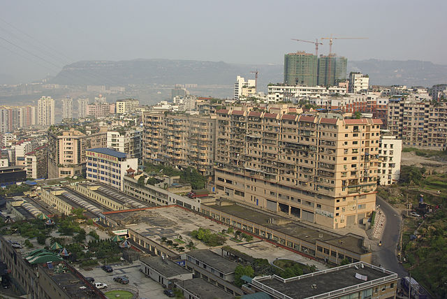 high rise housing in Wanzhou City, China