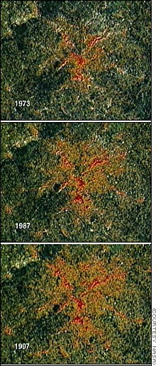 Urban sprawl in Atlanta Over time