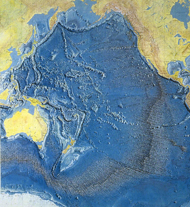 Drawing of the Pacific Ocean floor