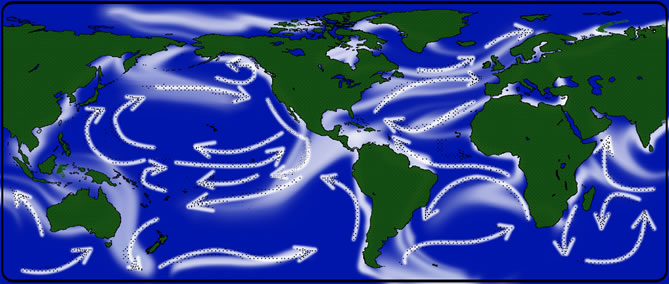 world map of ocean currents