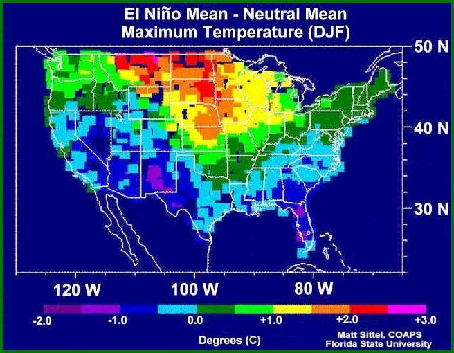 Precipitation  in a year without El Nino