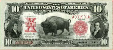Buffalo 10 dollar bill