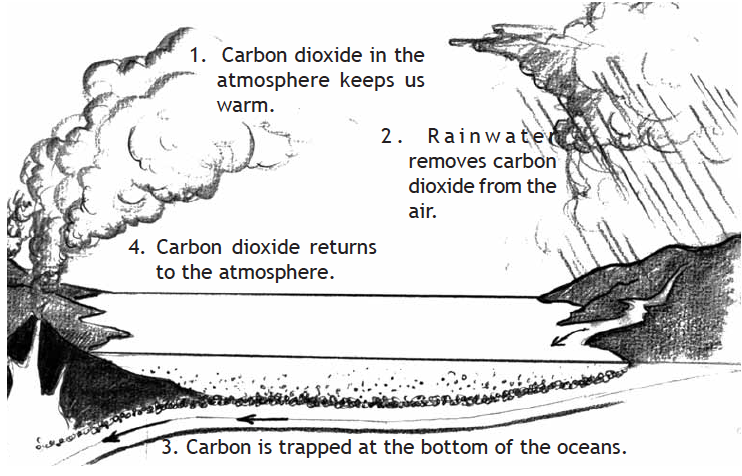 illustration of the long-term carbon cycle 