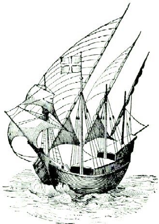 Caravel, sailing ship 