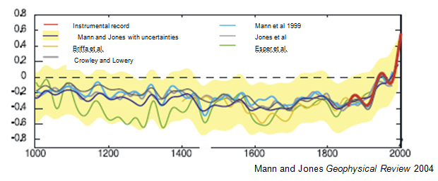 Temperatures for the Past 1000 Years