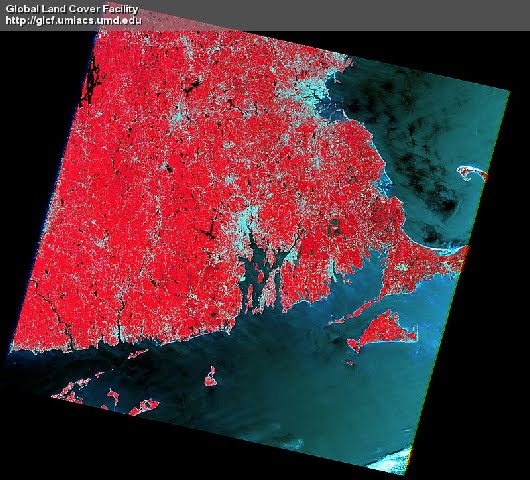 Standard Landsat NRG representative color for Massachusetts image