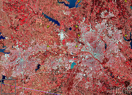 Landsat image of Dallas in 1974