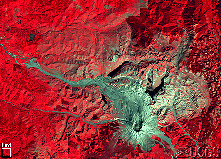 Mt. St. Helens seen from space in 1988