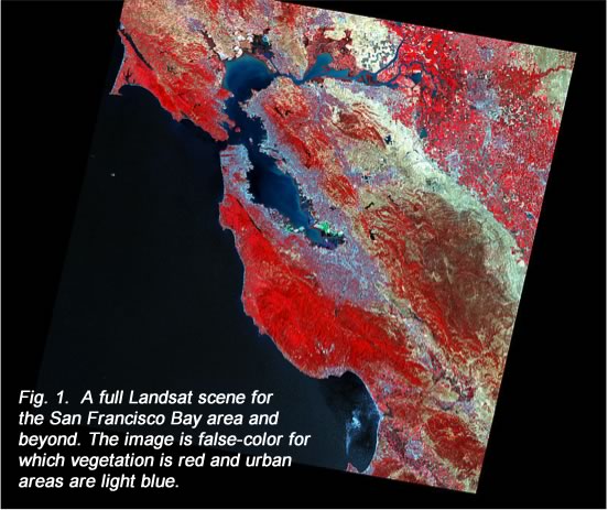 Landsat image of San Francisco Bay area
