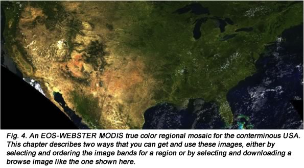 Modis image of the USA in EOS-Webster