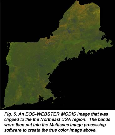 EOS Modis image of northeastern U. S. 