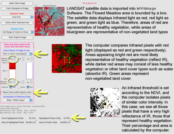 Screenshot of software to compute NDVI