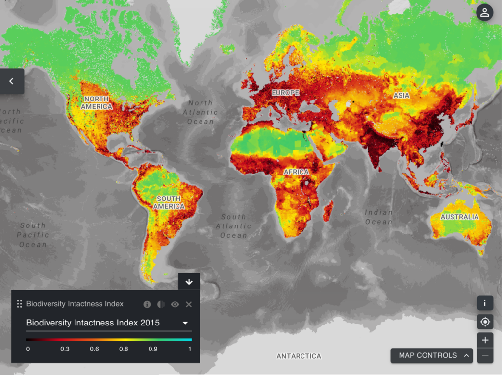 UN Map of Biodiversity Intactness Index